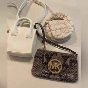 Michael Kors wristlet and two other mini bags, 3 total